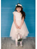 Ivory Lace Tulle High Low Flower Girl Dress